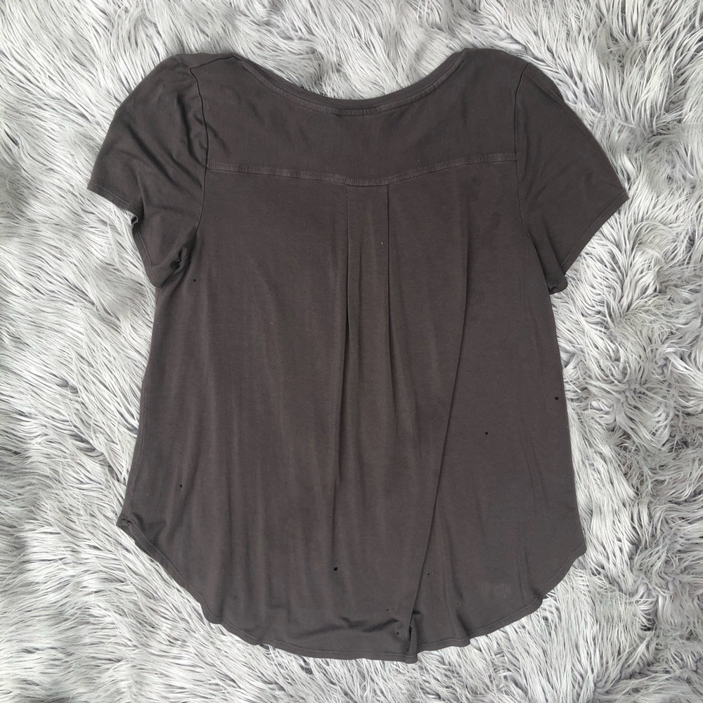 Alfani Woman Oversized Gray T-shirt with Curved Hi-Lo Hem, Size M - Picture 3 of 4